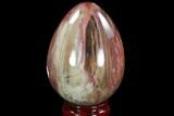 Colorful, Polished Petrified Wood Egg - Triassic #92426-1